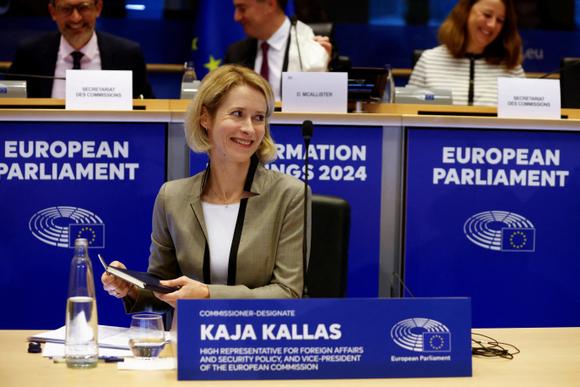 Kaja Kallas devant la commission des affaires étrangères du Parlement européen, à Bruxelles, mardi 12 novembre 2024.