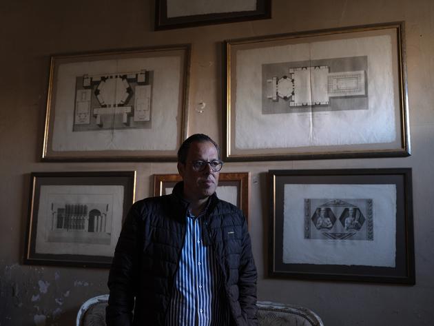 Mohamed Awada, the city's tourism and heritage officer, at the 19th century Palmyra Hotel in Baalbek, Lebanon, November 11, 2024.