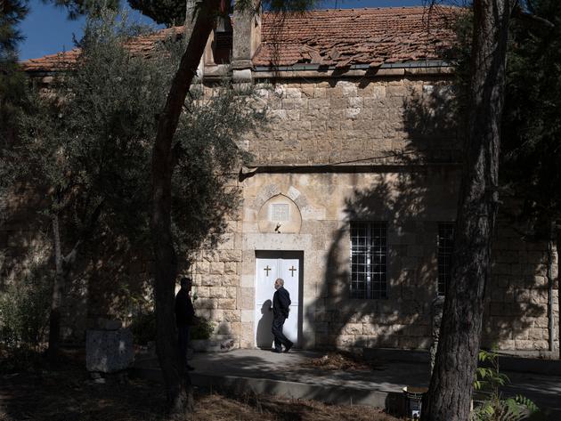 The Church of Saint-Georges, Mar Gerios, damaged after Israeli strikes near the Roman ruins in Baalbek, Lebanon on November 11, 2024.