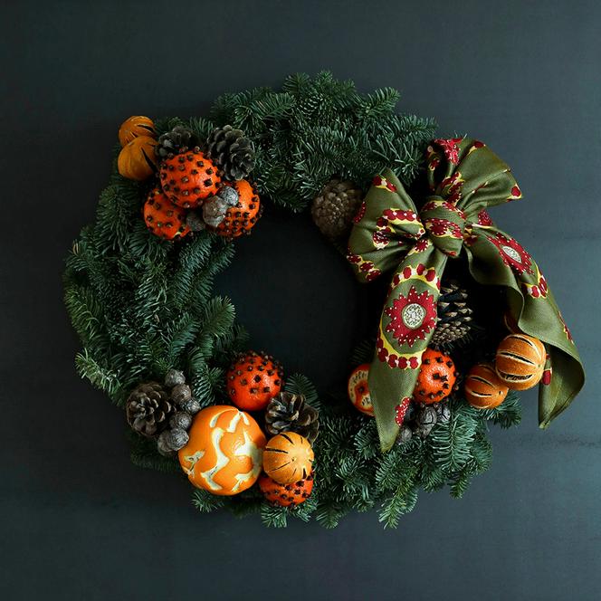 Orange Natural Festive Wreath