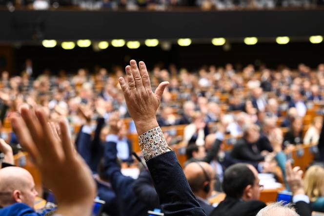 Durante uma sessão de votação no Parlamento Europeu em Bruxelas, 14 de novembro de 2024.