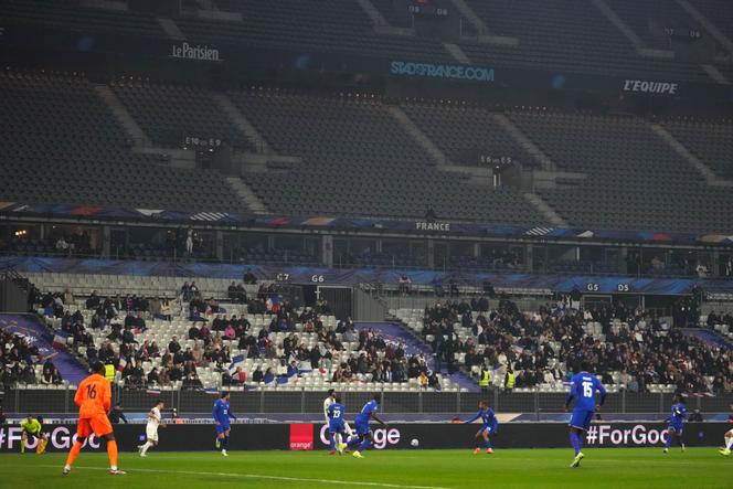 Durante a partida entre a seleção francesa e a seleção israelense, no Stade de France, em Saint-Denis, no dia 14 de novembro de 2024.