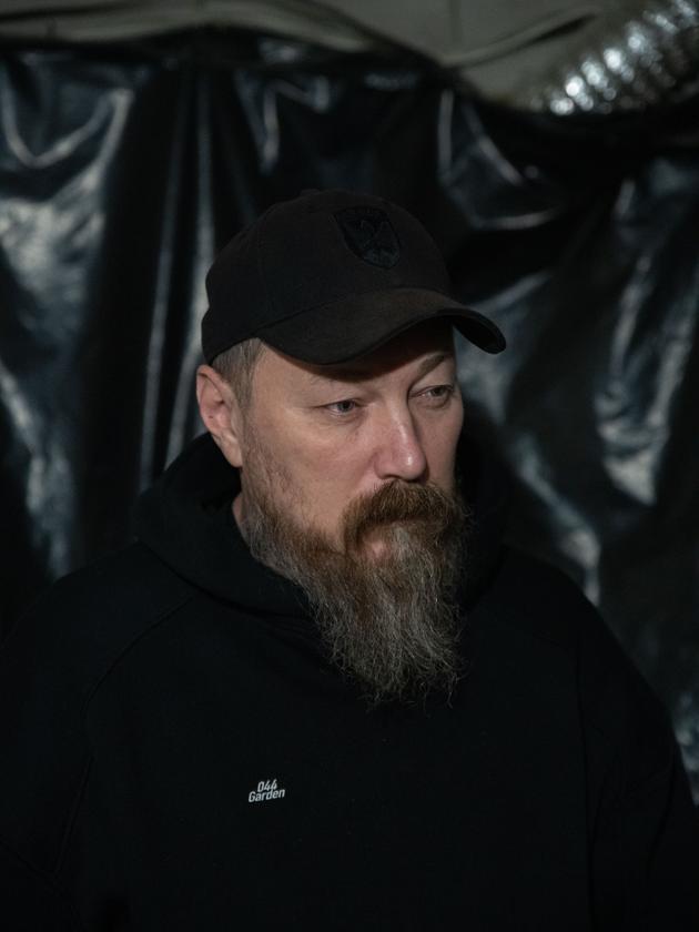 Robert Brovdi, known as "Madyar," 49, commander of the 414th regiment. Donetsk Oblast, Ukraine, November 10, 2024.