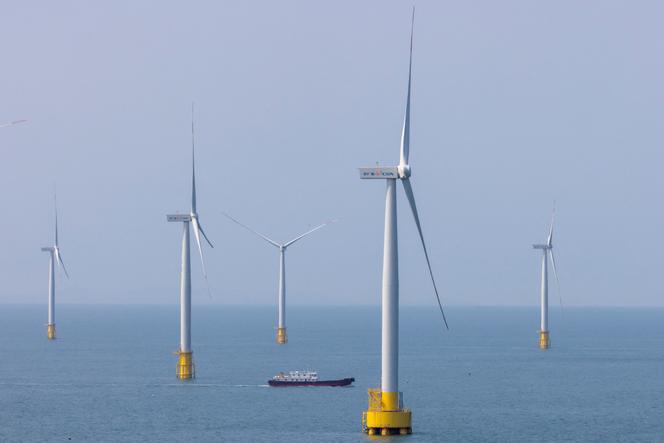 Un parc éolien en mer, situé au large de la province de Fujian, en Chine.