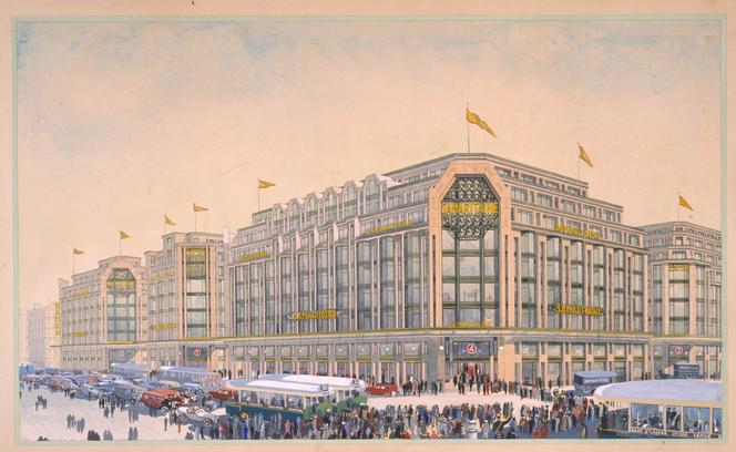 Perspective pour le projet de restructuration des magasins de la Samaritaine, à Paris, Louis-Marie et Jacques Charpentier, vers 1932.
