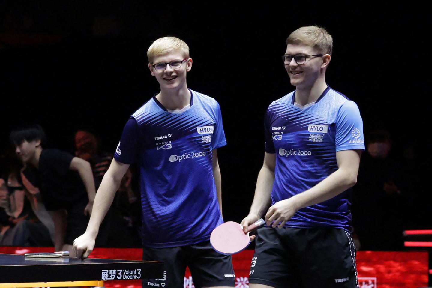 日本で行われたWTTファイナルのダブルス決勝でのレブラン兄弟