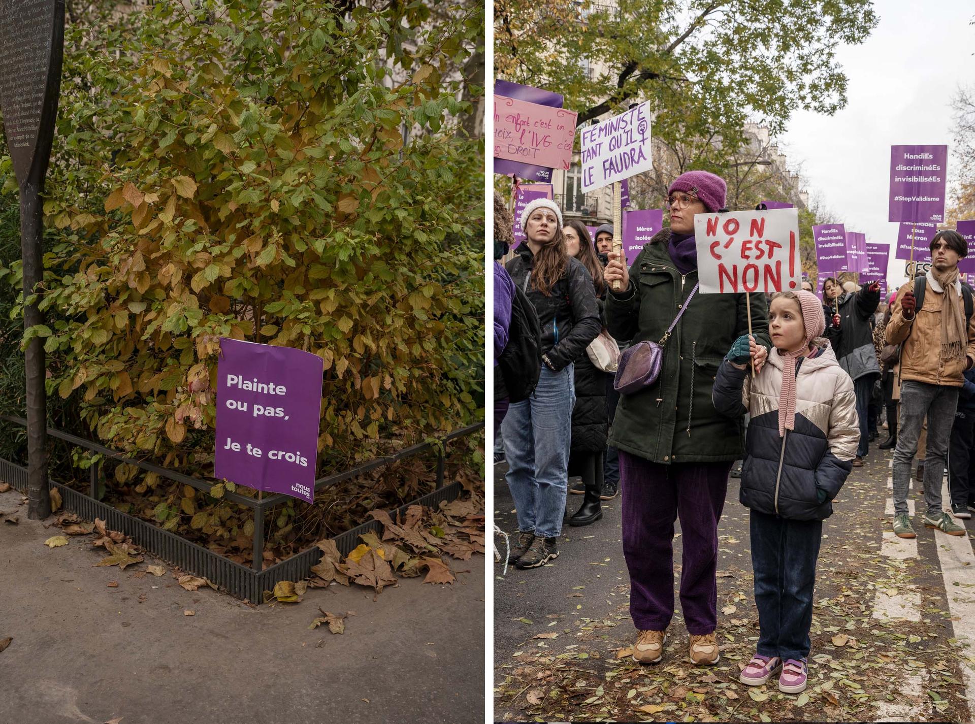 Isabelle Cabat-Houssais, 48, school principal, and her daughter Ysé, 8: "I didn't think it was possible. I've been an activist for over 24 years, and I didn't think this kind of perversion... It's beyond my imagination. What I think is great is that this has helped to expose rape culture, which was identified in feminist circles but not in the press or in general culture. This trial has enabled me to explain to my partner and my son that if they don't react to an insult or harassment in the street, they're participating in it."