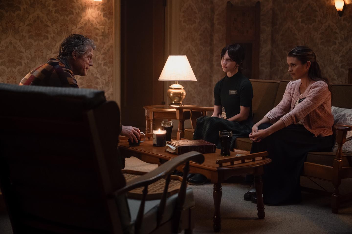 Hugh Grant is transformed in 'Heretic,' a perverse and disturbing version of 'Little Red Riding Hood'