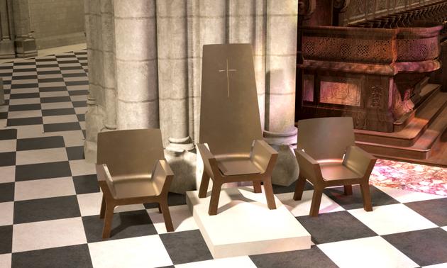 Liturgical furnishings designed for Notre-Dame Cathedral by Guillaume Bardet