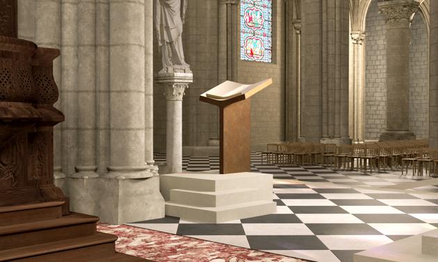 Liturgical furnishings, designed for the Notre-Dame de Paris cathedral by Guillaume Bardet