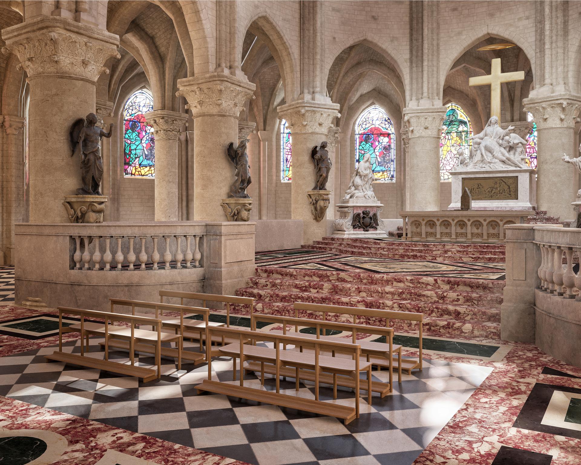 New cathedral furniture by designer Ionna Vautrin.