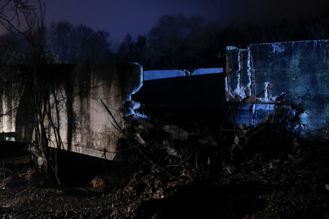 A view of the damaged canal in northern Kosovo supplying water to two coal-fired power plants that generate nearly all of the country's electricity, in Varage, Kosovo on November 30, 2024.