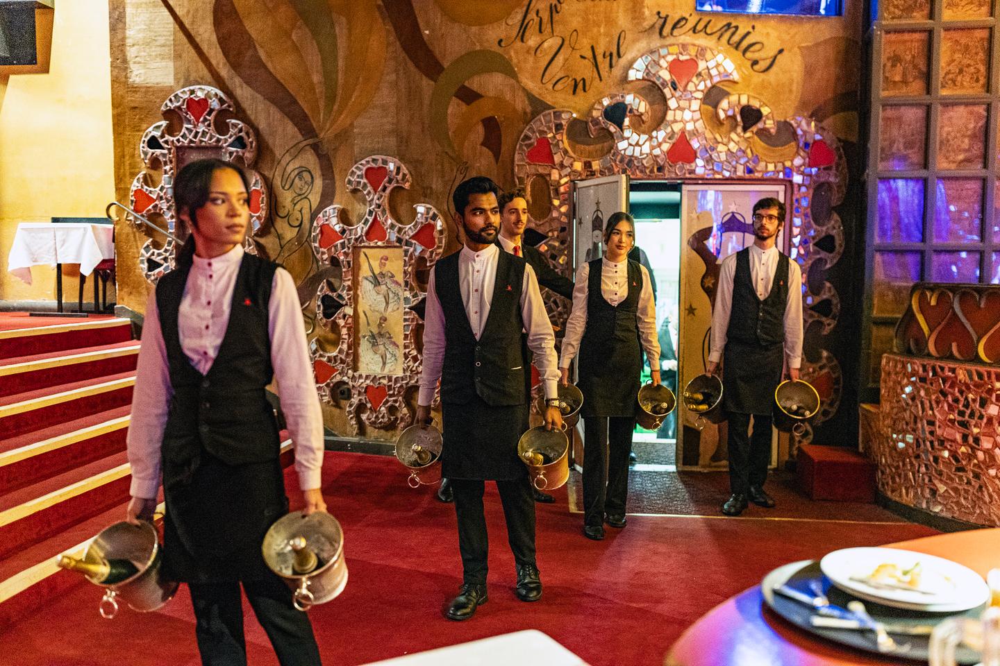 At the Moulin Rouge, champagne never stops flowing