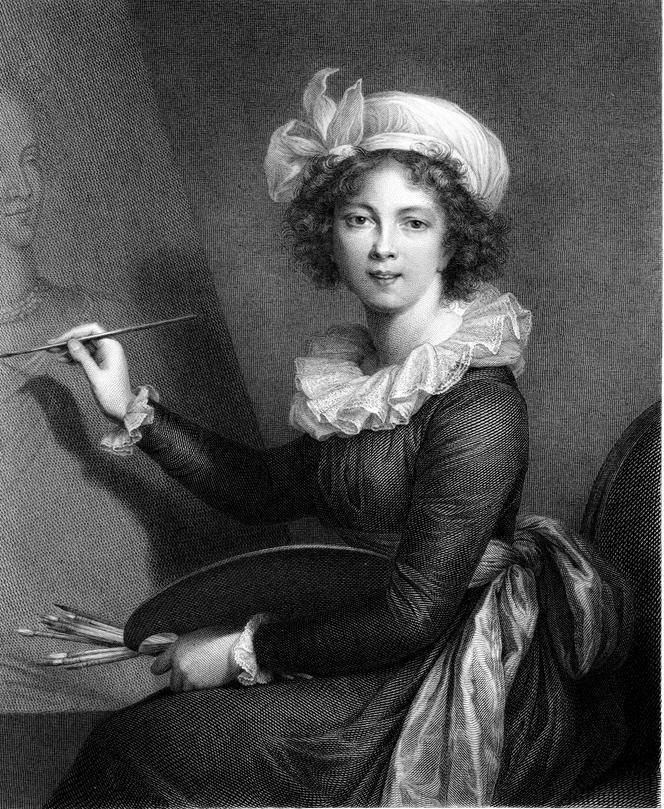 La gravure de l’autoportrait d’Elisabeth Vigée Le Brun (1790), publiée dans « La Galerie de Florence ».