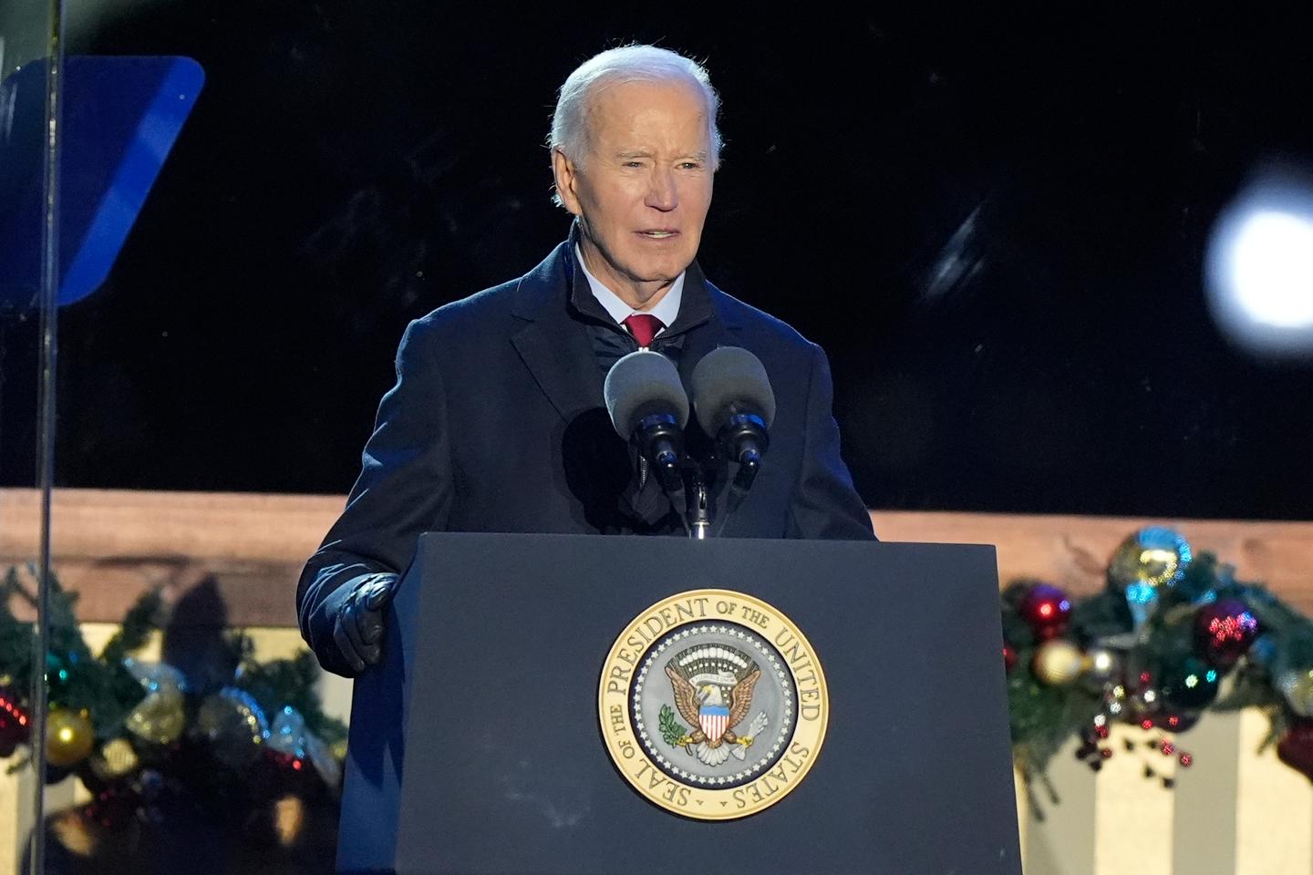Biden at his final tree lighting, shares wish for US to 'continue to seek the light of liberty and love'