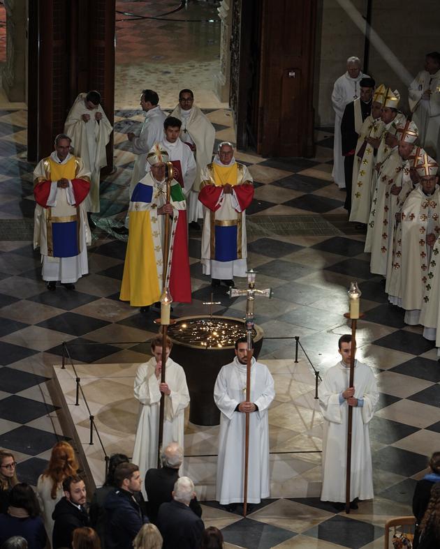 Archbishop Ulrich of Paris at the cathedral's reopening ceremony.