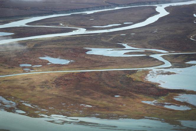 No Alasca, cerca de 85% da terra está sob permafrost, solo que está permanentemente congelado e derretendo em ritmo acelerado. Aqui, uma área de tundra perto de Kivalina, 17 de setembro de 2019.