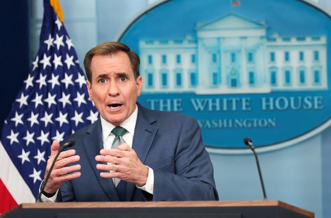 O porta-voz do Conselho de Segurança Nacional dos EUA, John Kirby, durante uma conferência de imprensa na Casa Branca, em Washington, em 12 de dezembro de 2024.