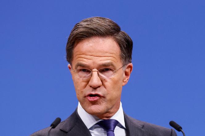 O Secretário-Geral da OTAN, Mark Rutte, em Bruxelas, 4 de dezembro de 2024.