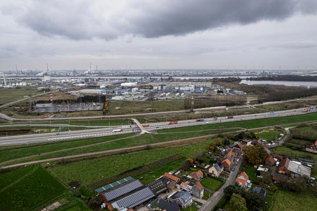 The 3M plant in Zwijndrecht, Belgium, November 14, 2024. Under a polluter pays agreement with the Flemish government, the company must pay €571 million to decontaminate the PFAS-ridden environment.