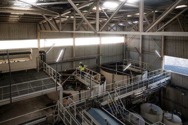 At the GRC Kallo plant in Beveren, Belgium, on November 13, 2024. This plant eliminates 95% of the PFAS contained in soil. The uncleaned portion is condensed before being sent to an approved landfill.