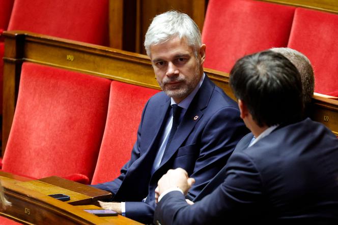 Le président du groupe de la Droite républicaine, Laurent Wauquiez, dans l’hémicycle de l’Assemblée nationale, le 16 décembre 2024.