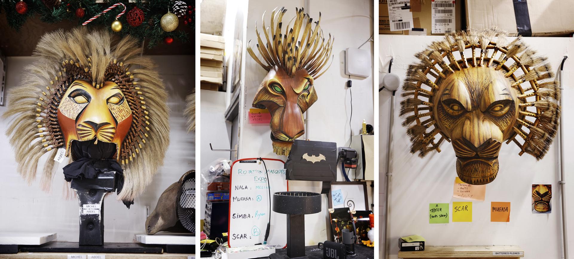 In the puppets workshop for "The Lion King," at the Théâtre Mogador, Paris, December 11, 2024.