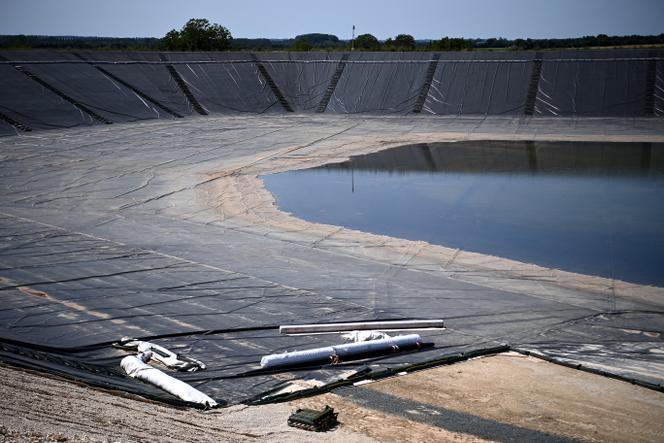L’une des mégabassines, à Sainte-Soline, le 18 juillet 2024.