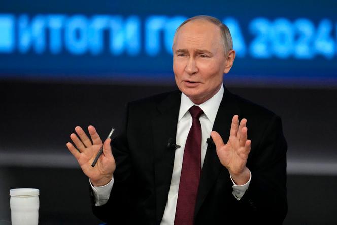 O presidente russo, Vladimir Putin, durante sua conferência de imprensa de fim de ano em Moscou, em 19 de dezembro de 2024.