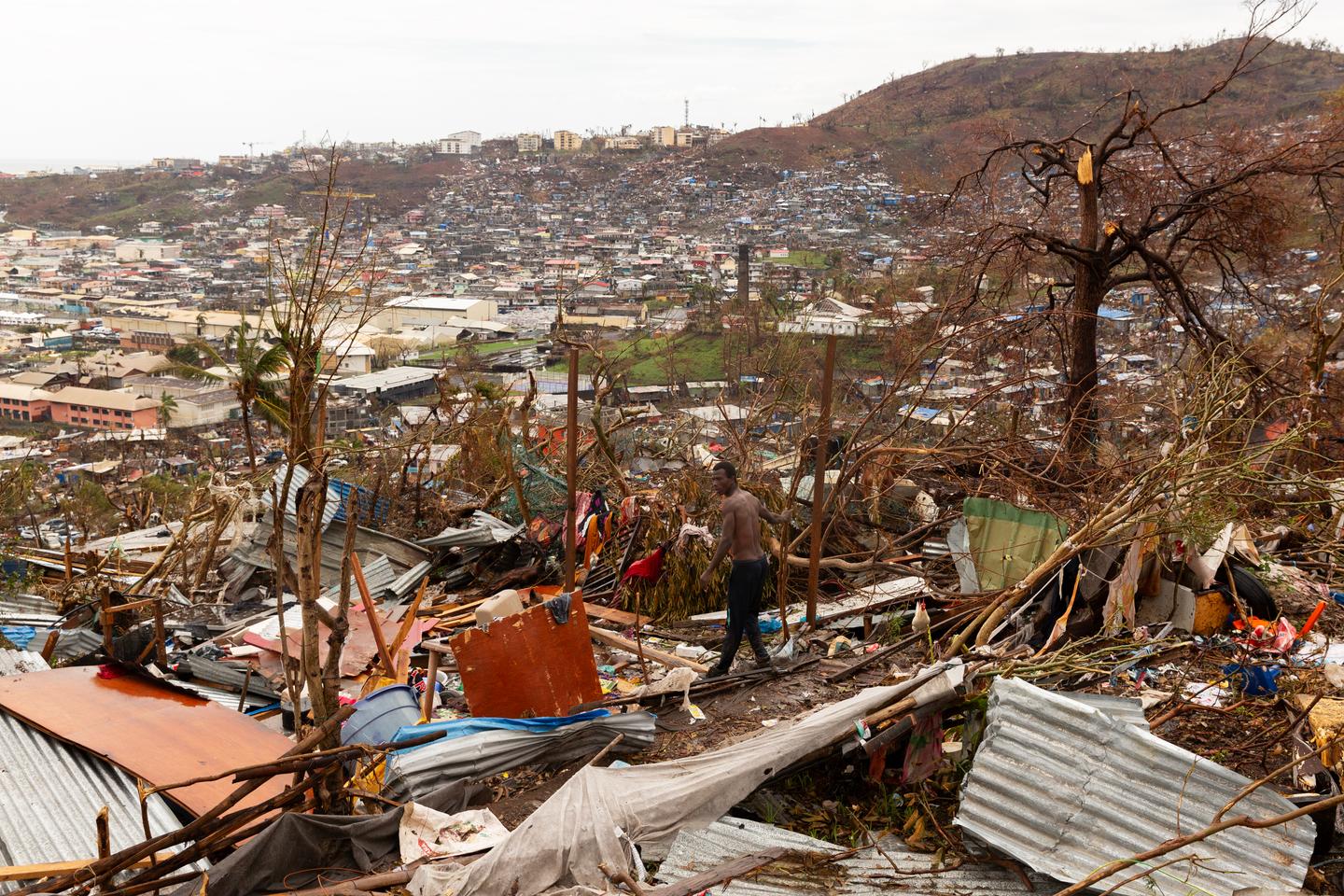 'It's food and drink we need': The plight of survivors in Mayotte's devastated shantytowns