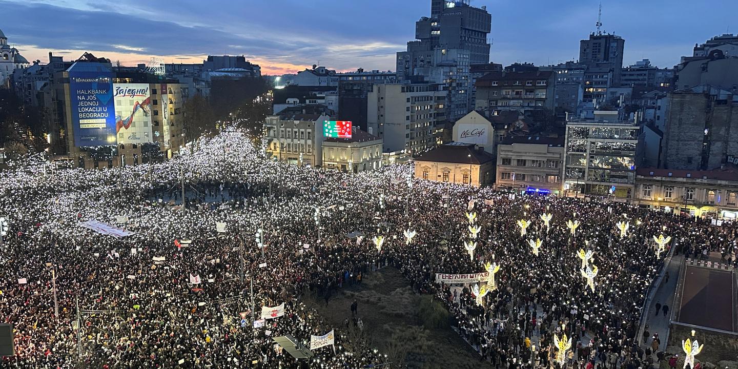 Tens of thousands protest in Serbian capital against government