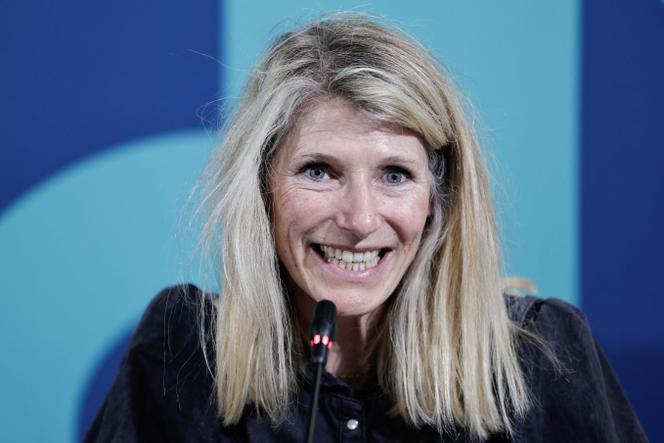 La nouvelle ministre des sports, Marie Barsacq, alors qu’elle était directrice exécutive du Comité d’organisation des Jeux olympiques et paralympiques de Paris 2024, à Saint-Denis (Seine-Saint-Denis), le 8&nbsp;mars 2024.