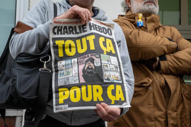 Comemoração do nono aniversário do ataque ao “Charlie Hebdo”, em Paris, 7 de janeiro de 2024.
