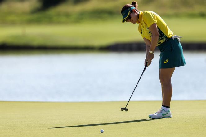 L’Australienne Hannah Green, lors des Jeux olympiques de Paris 2024, au golf national de Guyancourt, au sud-ouest de Paris, le 10 août 2024.