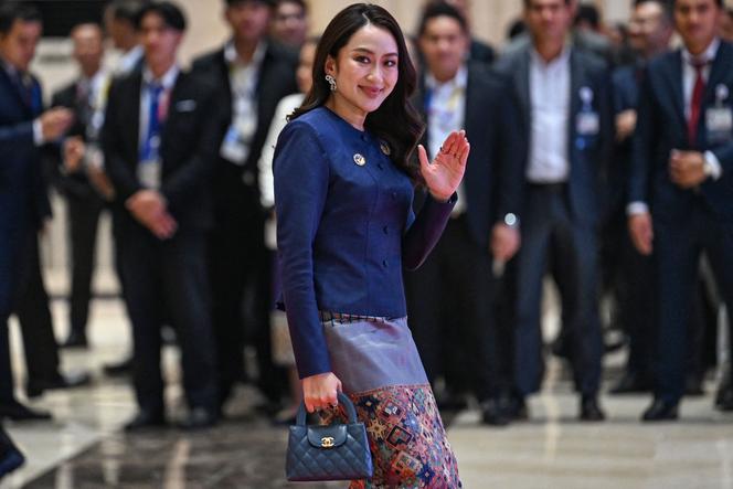 Thailand's Prime Minister Paetongtarn Shinawatra arrives at the gala dinner during the 44th and 45th Association of Southeast Asian Nations (ASEAN) Summit in Vientiane, October 10, 2024.