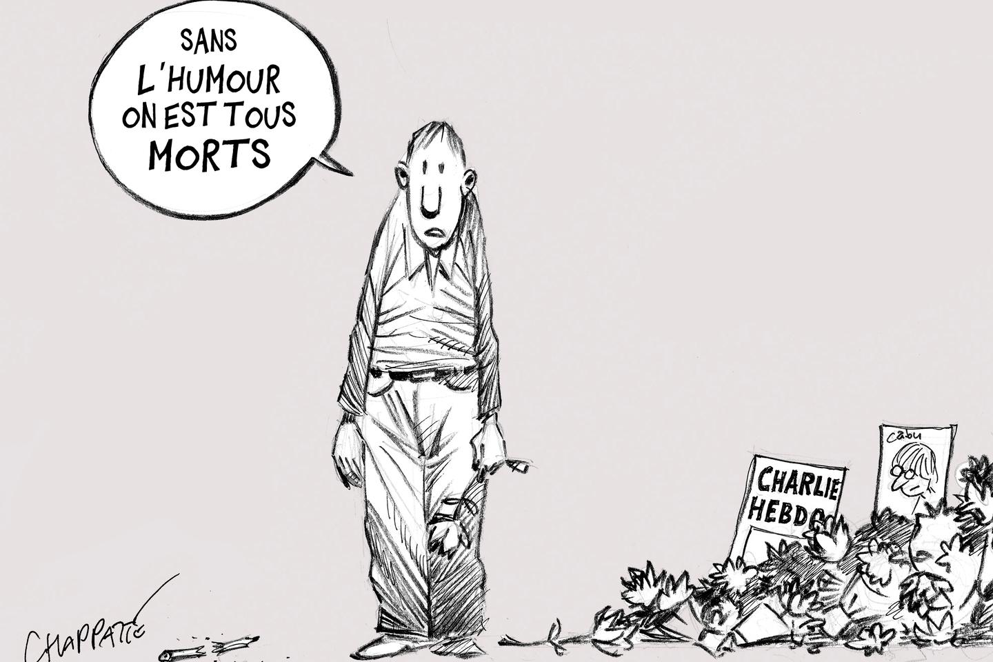 Cartoon in tribute to 'Charlie Hebdo': 'Without humor we're all dead'