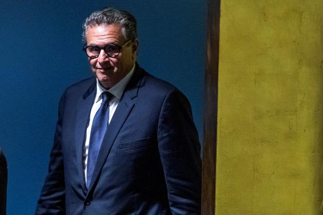 O primeiro-ministro marroquino, Aziz Akhannouch, chega para discursar na 79ª Assembleia Geral das Nações Unidas em Nova York, em 24 de setembro de 2024. 