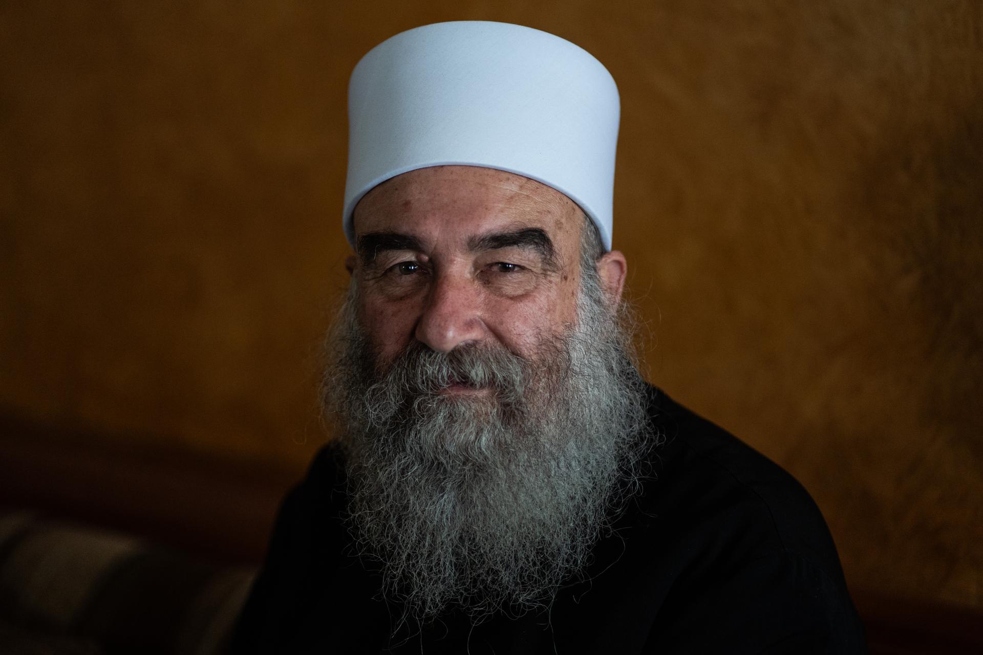Le cheikh Hikmat Al-Hijri, l'une des figures de la communauté druze de Souweïda (Syrie), le 25 décembre 2024.