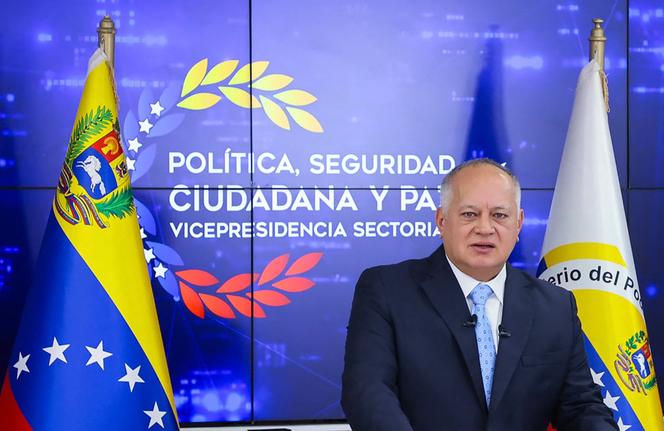 Le ministre de l’intérieur vénézuélien, Diosdado Cabello, lors d’une conférence de presse à Caracas, le 6 janvier 2025. 
