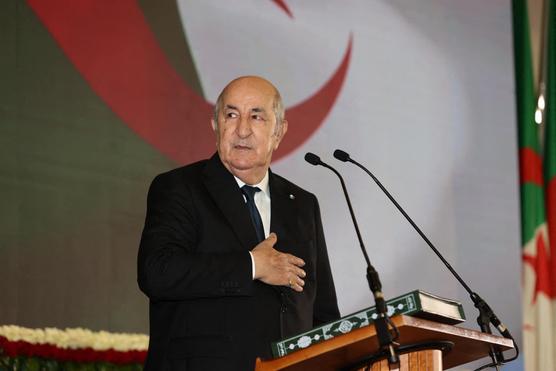 Algeria's president, Abdelmadjid Tebboune, at the swearing-in ceremony in Algiers on September 17, 2024. ALGERIAN PRESIDENCY / ANADOLU VIA AFP