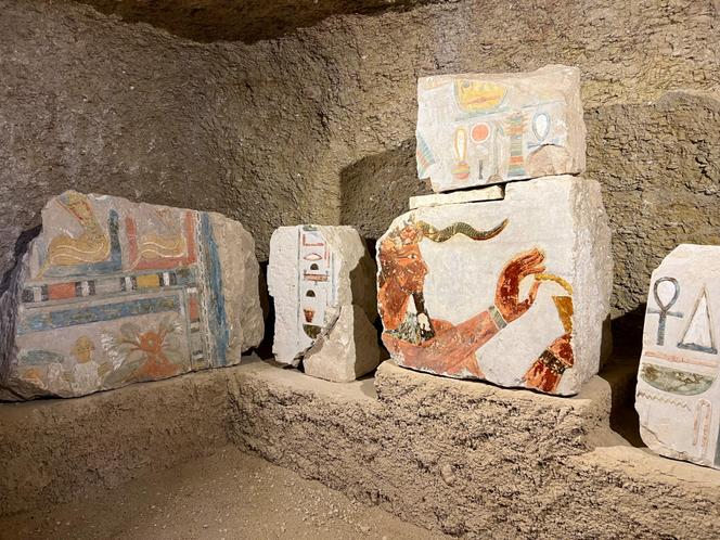 L’intérieur de la tombe de Jehuti-Mes, à Deir El-Bahari, en Egypte, le 8 janvier 2025.