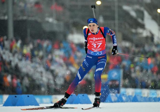 La Française Paula Botet, lors du sprint de la Coupe du monde de biathlon à Oberhof, en Allemagne, le 9 janvier 2025.