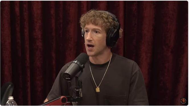 Mark Zuckerberg durant son entretien avec Joe Rogan, le 10 janvier 2025. 