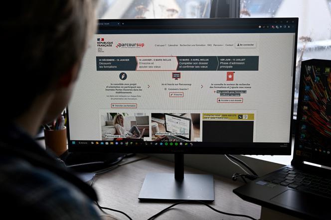 Aperçu du site Internet de Parcoursup, à Rennes, le 18 janvier 2023.