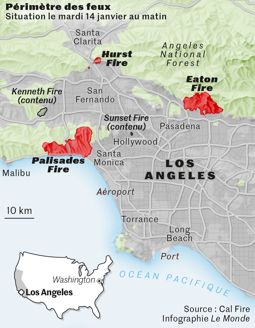 Incendies à Los Angeles des conditions météo « extrêmement critiques » attendues avec le