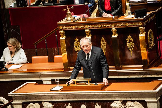 François Bayrou lors de sa déclaration de politique générale, à l’Assemblée nationale, à Paris, le 14 janvier 2025.