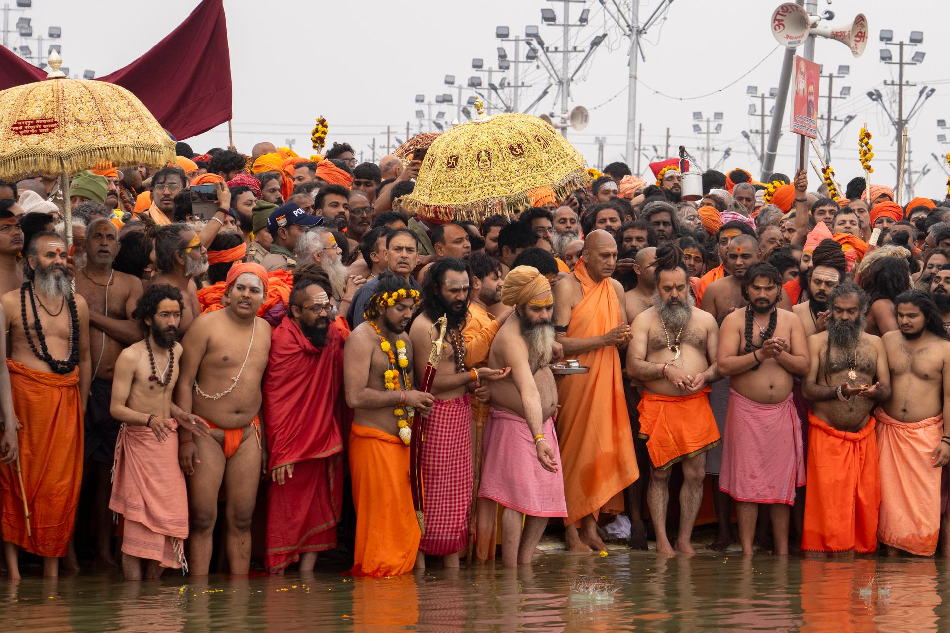 On the banks of the Ganges during the Maha Kumbh festival in Prayagraj (India), January 14, 2025.