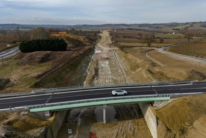 Une portion du chantier de la future autoroute A69 près de Castres (Tarn), le 5 janvier 2025.
