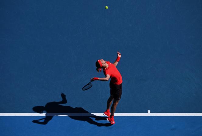 L’Allemand Alexander Zverev lors de son quart de finale contre l’Américain Tommy Paul à l’Open d’Australie, à Melbourne, le 21 janvier 2025.