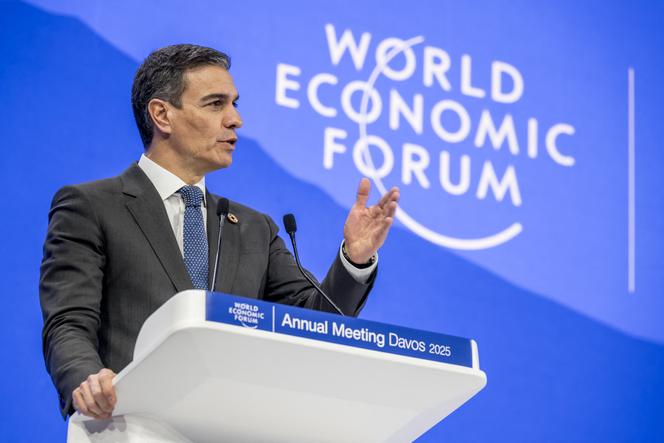 Le premier ministre espagnol, Pedro Sanchez, au Forum économique mondial, à Davos, en Suisse, le 22 janvier 2025.